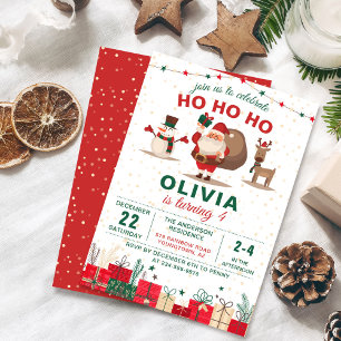 Invitación Santa Claus Party Christmas Holiday Birthday