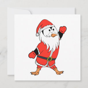 Invitación Santa Claus Penguin lista para Navidades