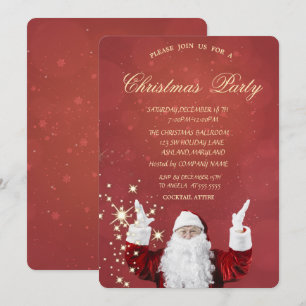 Invitación  Santa Claus Rojo de Navidad genial 