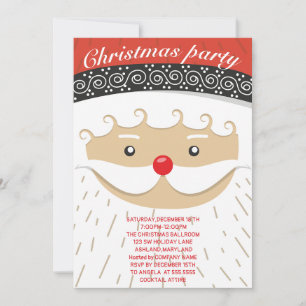 Invitación Santa Claus, Santa Hat, Fiesta de Navidades de la