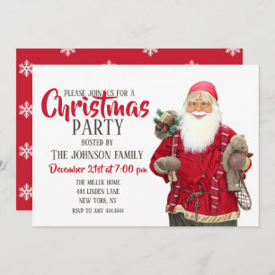 Invitación Santa Claus sonriente