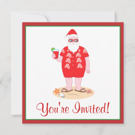 Invitación Santa Claus tropical