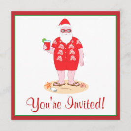 Invitación Santa Claus tropical