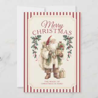 Invitación Santa Claus Victoriano Vintage Feliz Navidad