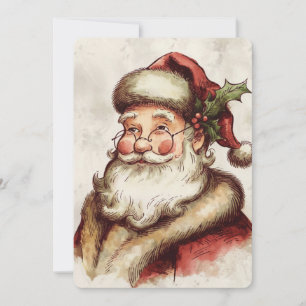 Invitación Santa Claus Vintage