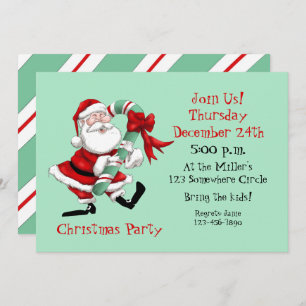 Invitación Santa Claus y la caña dulce