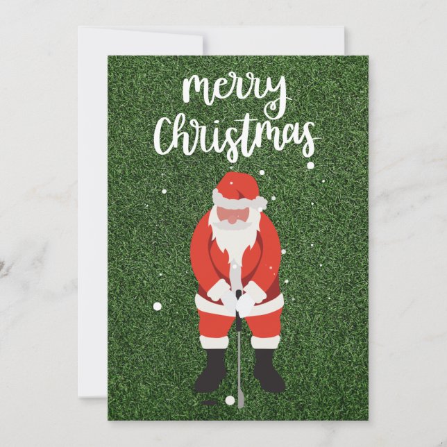 Invitación Santa Claus y la pelota de golf en los Navidades d (Anverso)