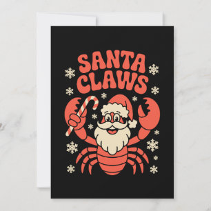 Invitación Santa Claws Navidad Langosta Caña de Caramelo Xmas