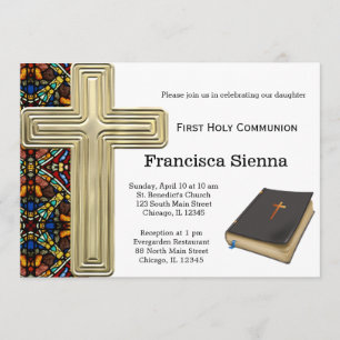 Invitación Santa Comunión del Vidrio Manchado