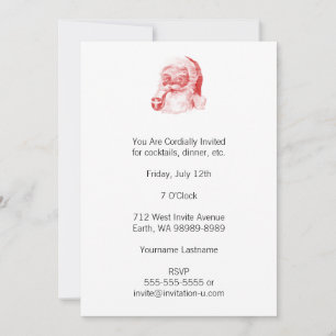 Invitación Santa con estilo flauta retro