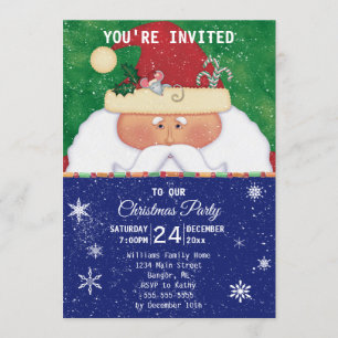 Invitación Santa con Fiesta de Navidades del ratón