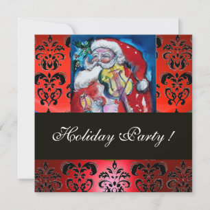 INVITACIÓN SANTA CON VIOLÍN, ROJO ROBO DAMASCO MONOGRAM