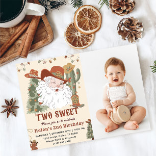 Invitación Santa Cookies del Oeste Dos Dulces Navidades