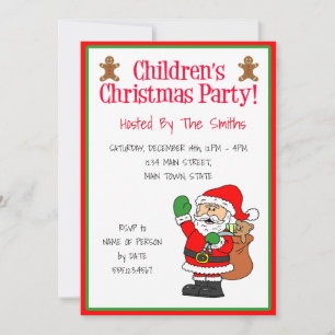 Invitación Santa Cute, Fiesta de Navidades para niños