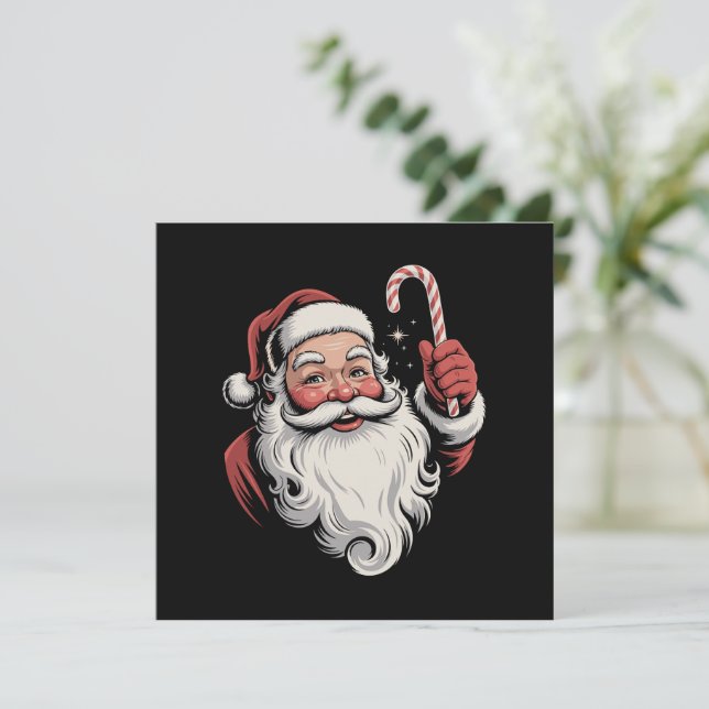 Invitación Santa de Navidad Regalo Retro Antiguo (Anverso de pie)