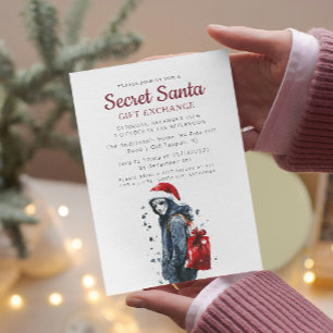 Invitación Santa disfrazada de mi Fiesta de Navidades secreto