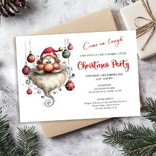 Invitación Santa divertido y caprichoso Editable Fiesta de Na