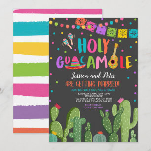 Invitación Santa Fiesta de Guacamole Cactus para parejas