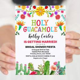Invitación Santa Guacamole Cactus Fiesta Bridal Shower