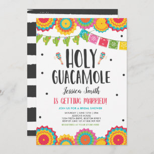 Invitación Santa Guacamole Fiesta Cactus Ducha Bridal