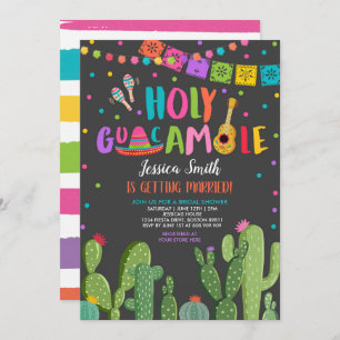Invitación Santa Guacamole Fiesta Cactus Ducha Bridal