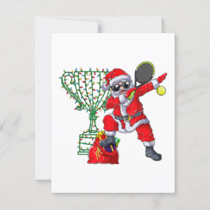 Invitación santa haciendo dab con raqueta de tenis regalo de 