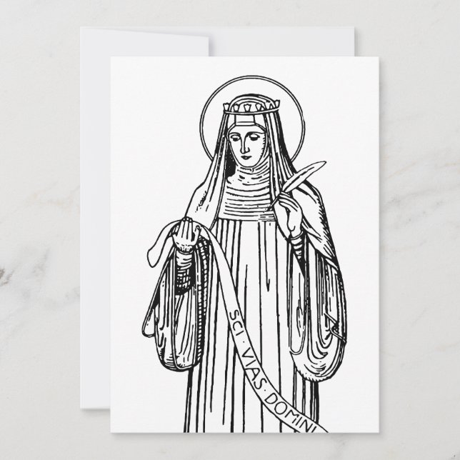 Invitación Santa Hildegarda de Bingen Mística Medieval (Anverso)