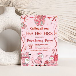 Invitación Santa Ho Ho Hos Funny Friendsmas Navidades Fiesta