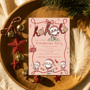 Invitación Santa Ho Ho Hos Funny Friendsmas Navidades Fiesta