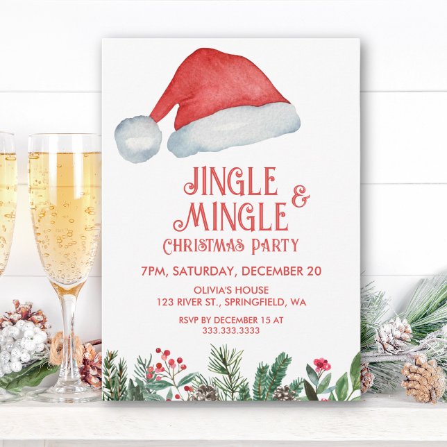 Invitación Santa Jingle & Mingle Diversión Amigos Fiesta de N (Subido por el creador)