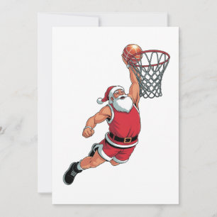 Invitación Santa jugando baloncesto Amantes del deporte de Na