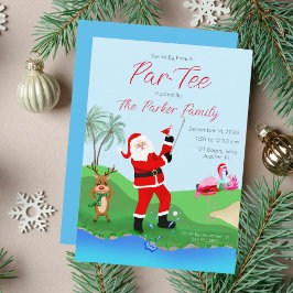 Invitación Santa jugando fuera del agua con fiesta de Martini