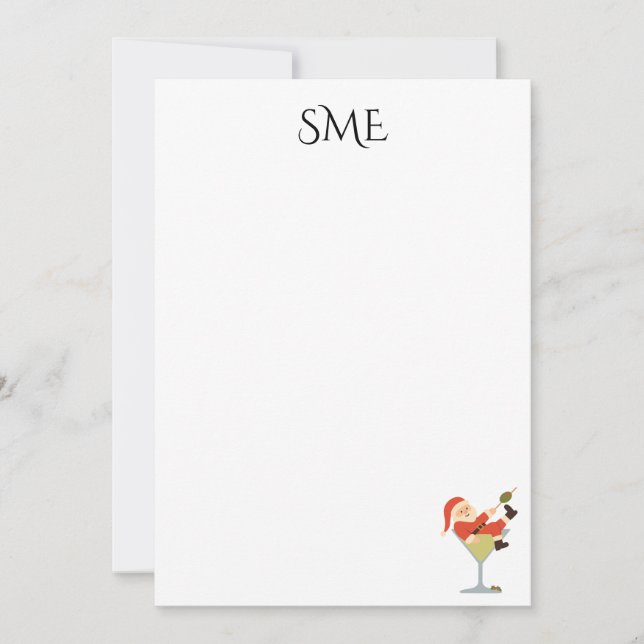 Invitación Santa Martini Monogram Thank You Cards (Anverso)