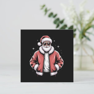 Invitación Santa Navidades afroamericanos Pajama Guay Black