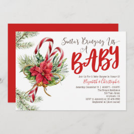 Invitación Santa nos trae un Navidad de bebés Baby Shower
