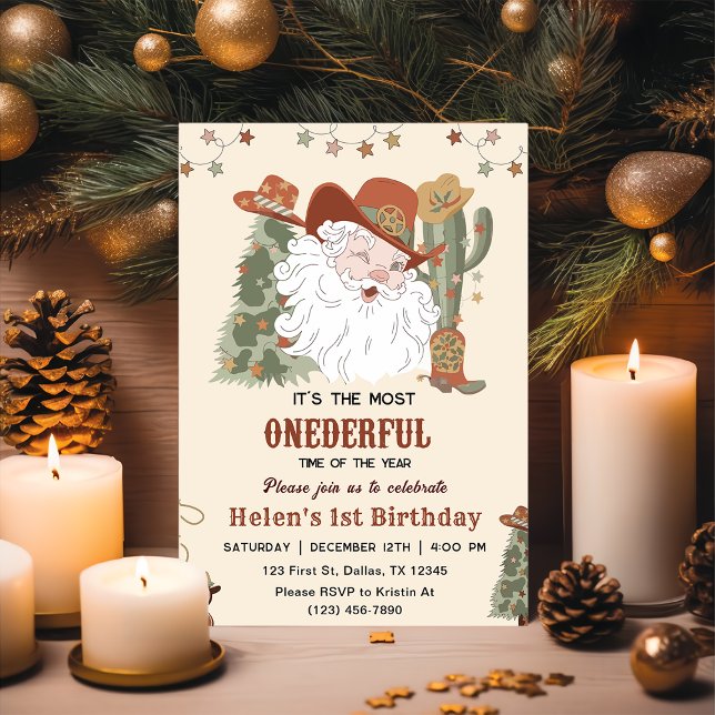 Invitación Santa occidental Oh Qué divertido cumpleaños de Na (Subido por el creador)