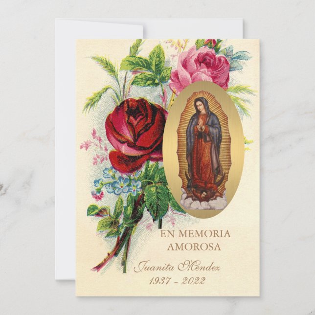 Invitación Santa Oración de Nuestra Señora de Guadalupe (Anverso)