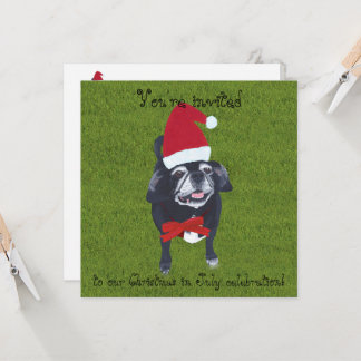 Invitación Santa Pug, Navidades invitan a la celebración de j