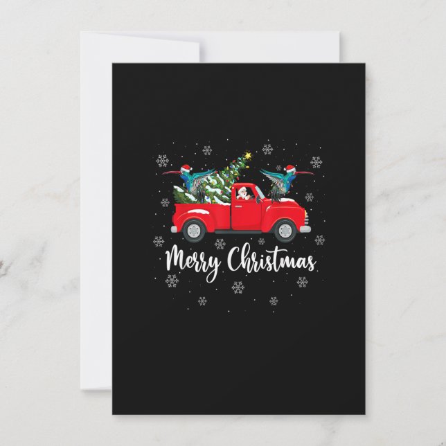 Invitación Santa Riding Christmas Tree Truck Hummingbird Chri (Anverso)