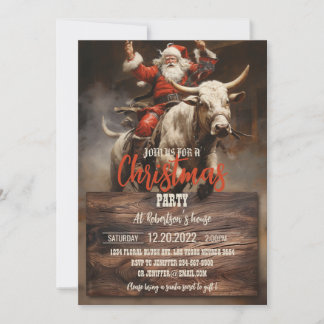 Invitación Santa Rigiendo un toro