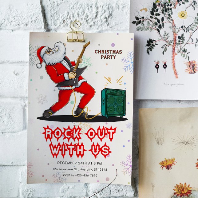 Invitación Santa Rock Out Party Christmas Invitation (Subido por el creador)