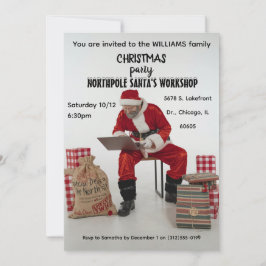 Invitación Santa' s workshop party Invitation