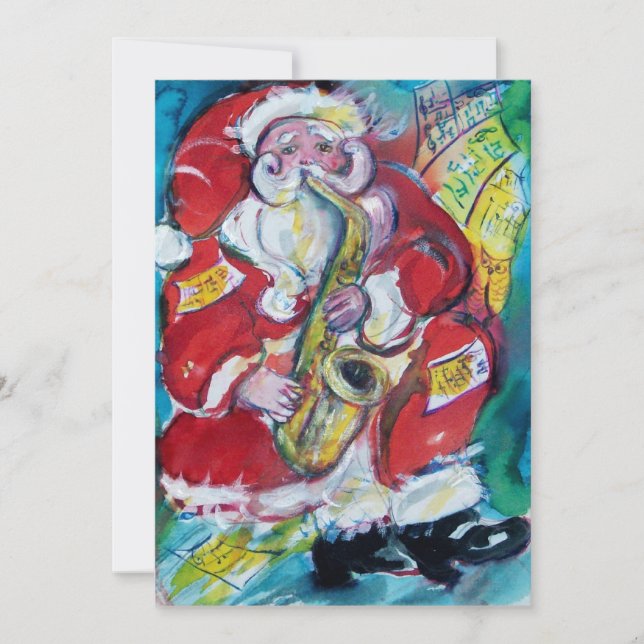 INVITACIÓN SANTA & SAX, FIESTA DE NAVIDAD (Anverso)