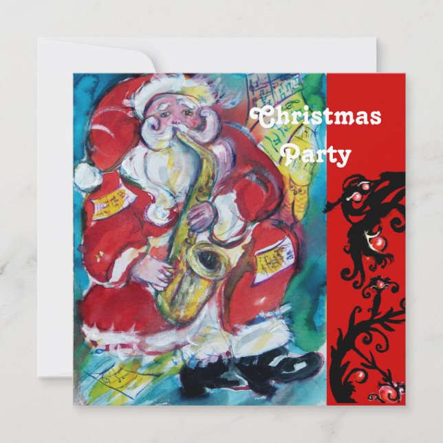INVITACIÓN SANTA & SAX, FIESTA DE NAVIDAD (Anverso)