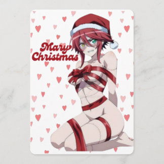 Invitación Santa Sexy Navidad Anime Chica Envuelta