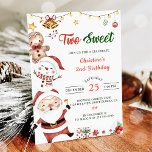 Invitación Santa Snowman Dos Dulces Navidades Fiesta de Cumpl<br><div class="desc">Santa Snowman Dos dulces Navidades Invitación a la fiesta de cumpleaños</div>