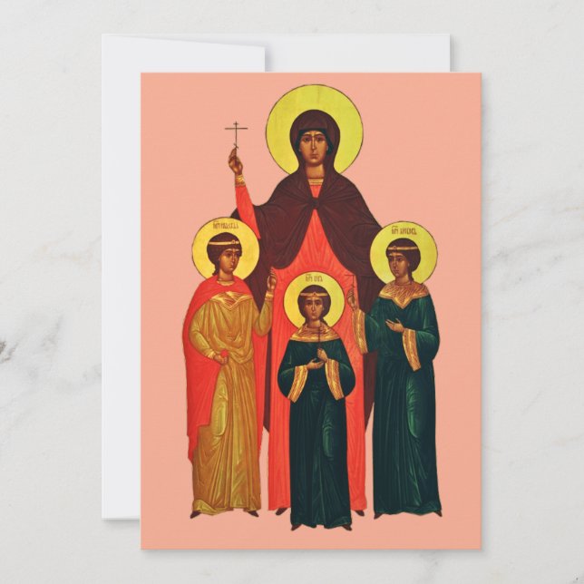 Invitación Santa Sofía y sus hijas las virtudes eternas (Anverso)
