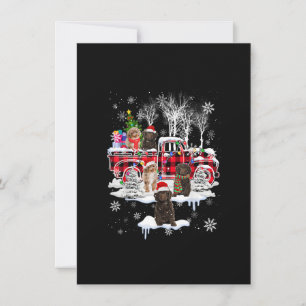 Invitación Santa Sproodle con Camioneta Pickup de Cuadros Roj