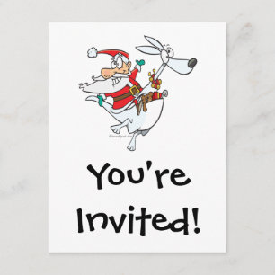 Invitación santa tonta en un personalizado divertido canguro