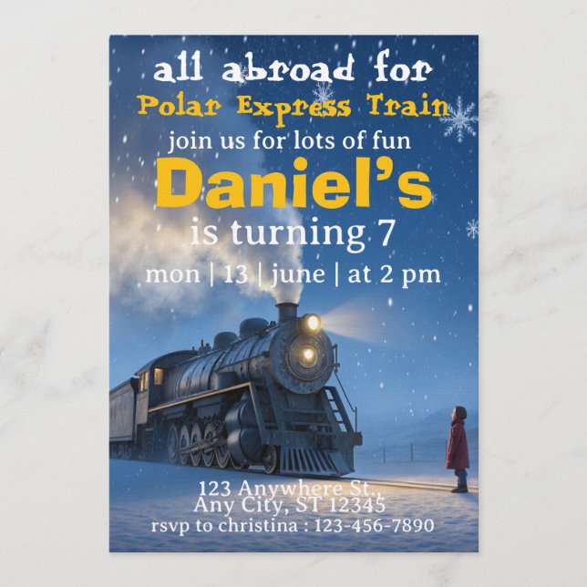 Invitación santa train polar express (Anverso)